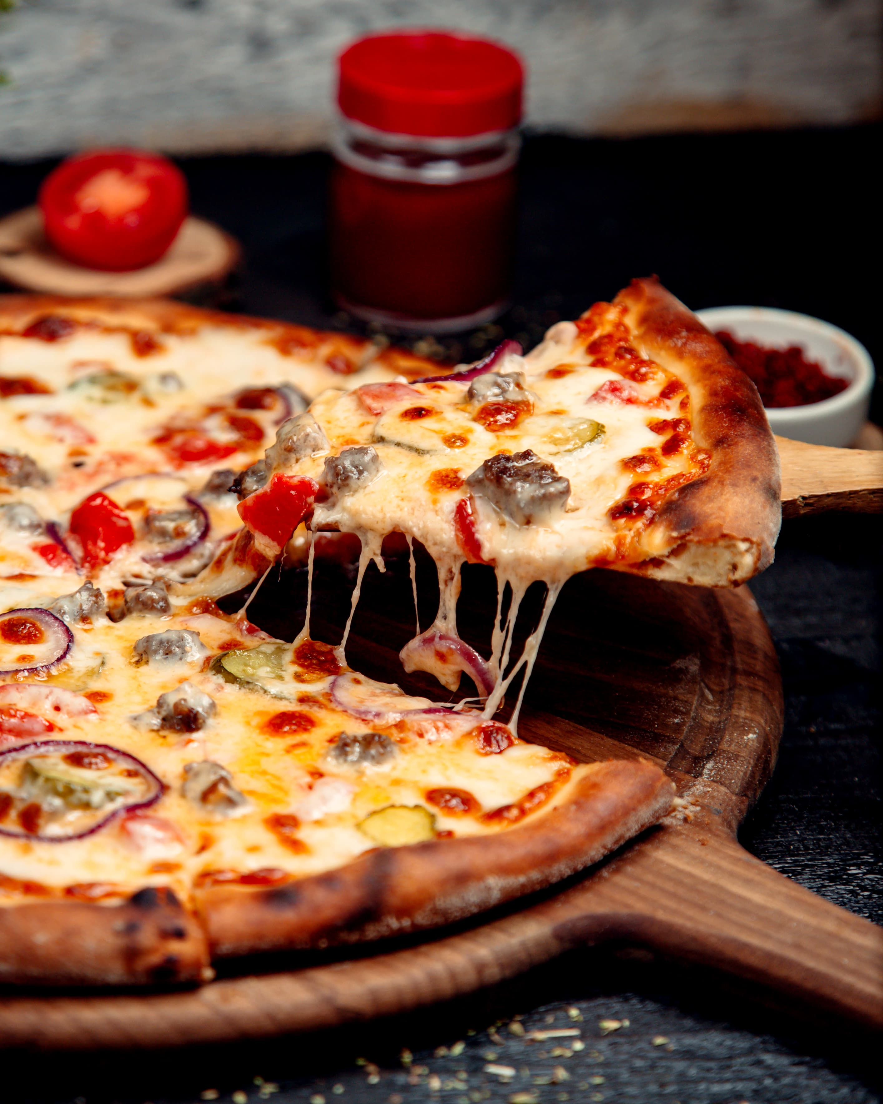 A delicious slice of pizza!